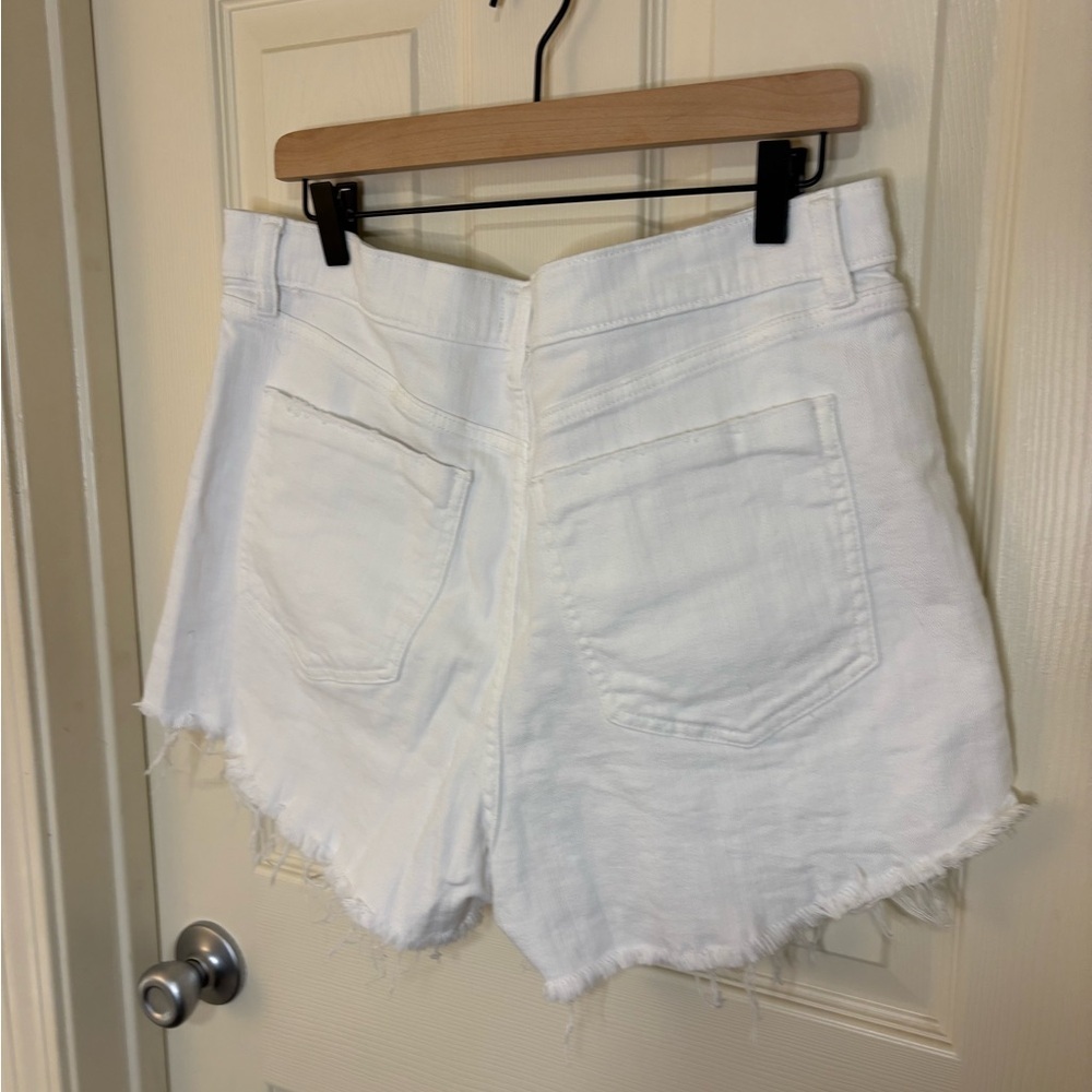 Pistola White High Rise Raw Hem Denim Cutoff Shorts Size 33 - Picture 7 of 7